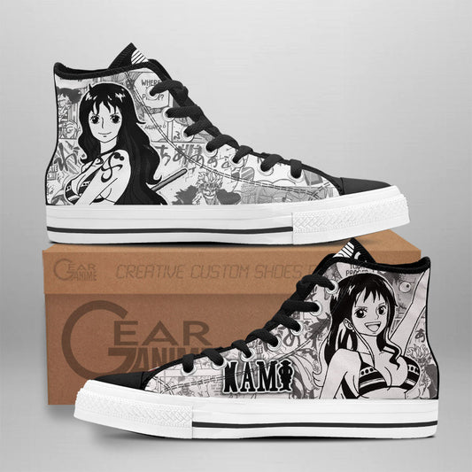 Nami Classic High-Top Sneakers - Custom Anime Design