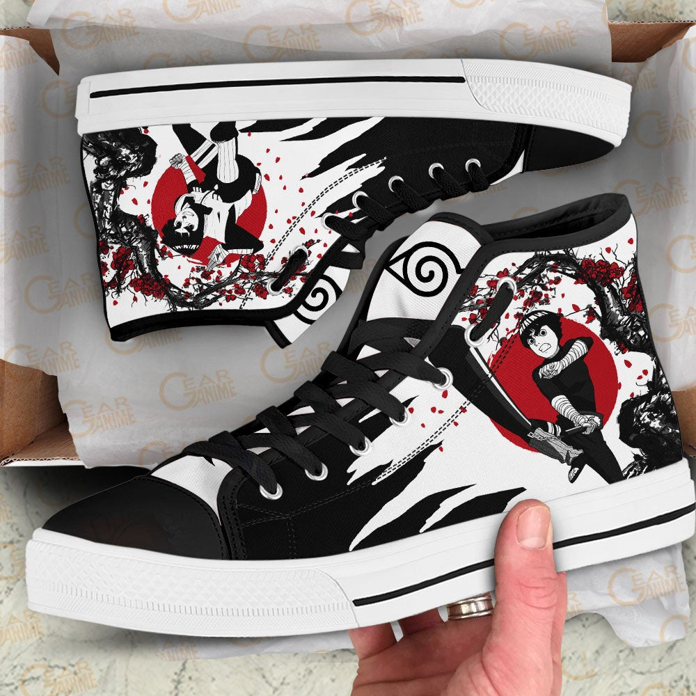 Rock Lee High Top Shoes Custom NRT Anime Sneakers Japan Style - 2 - GearAnime