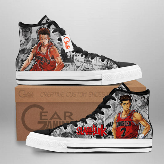 Slam Dunk Miyagi Ryota Manga Anime Custom High Top Shoes NTT0901 Gear Anime