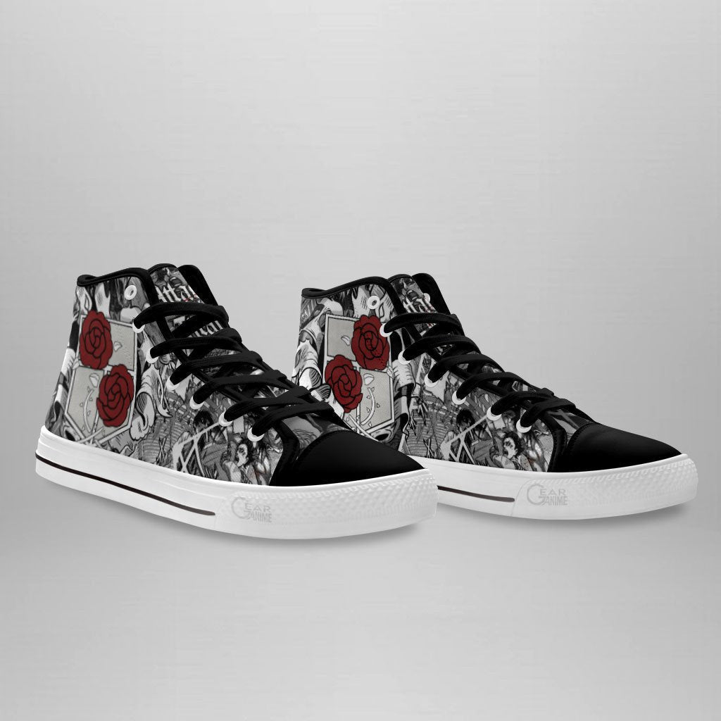 Garrison Regiment High Top Shoes Custom Anime Attack On Titan Sneakers - 3 - GearAnime
