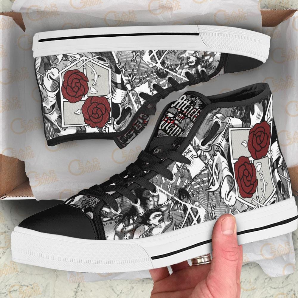 Garrison Regiment High Top Shoes Custom Anime Attack On Titan Sneakers - 2 - GearAnime