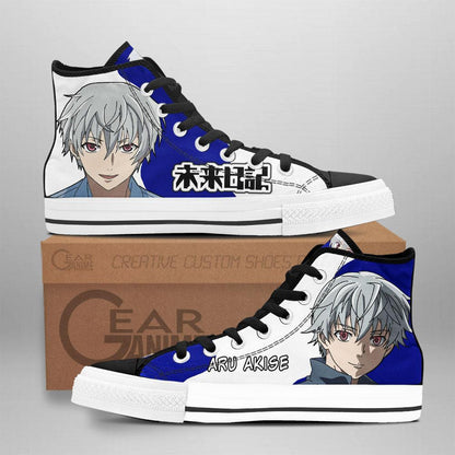 Mirai Nikki The Future Diary Aru Akise High Top Shoes Custom Anime Sneakers - 1 - GearAnime