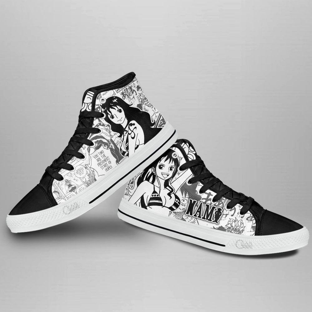 Nami Classic High-Top Sneakers - Custom Anime Design