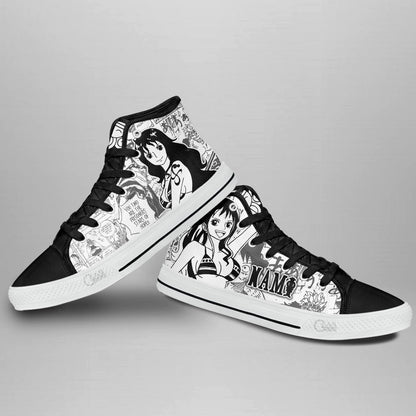 Nami Classic High-Top Sneakers - Custom Anime Design
