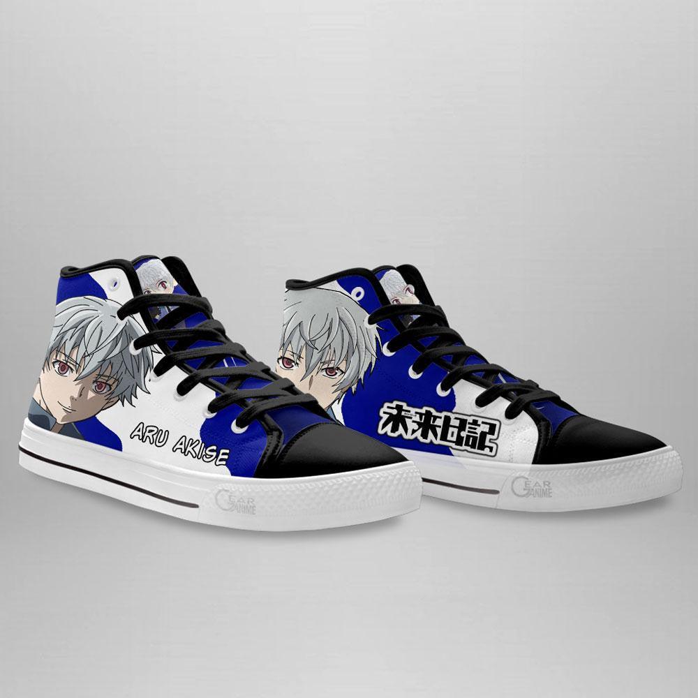 Mirai Nikki The Future Diary Aru Akise High Top Shoes Custom Anime Sneakers - 4 - GearAnime