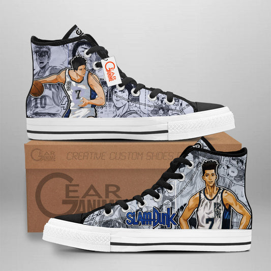 Slam Dunk Akira Sendoh Manga Anime Custom High Top Shoes NTT0901 Gear Anime