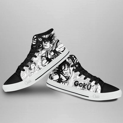 Goku Classic High-Top Sneakers - Custom Anime Design