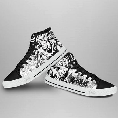 Goku Super Saiyan Classic High-Top Sneakers - Custom Anime Design
