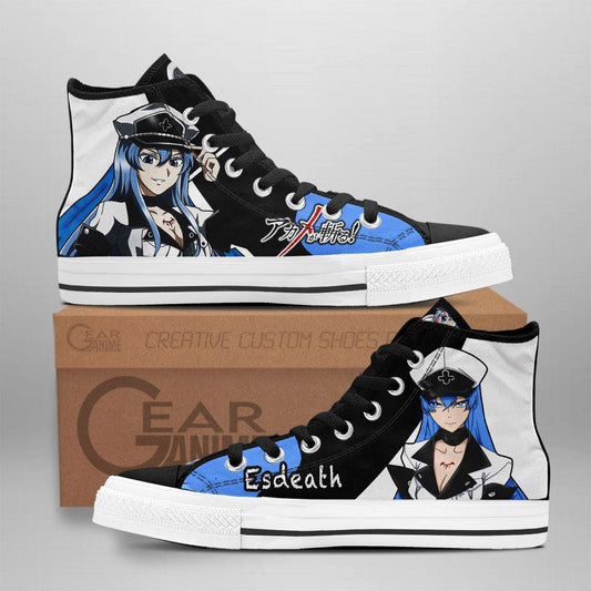 Akame ga Kill Esdeath High Top Shoes Custom Anime Sneakers - 1 - GearAnime