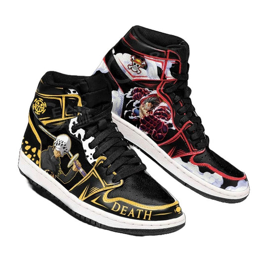 Luffy & Law J1s Sneakers Anime Custom Custom Gear 4th & Ope Ope Edition