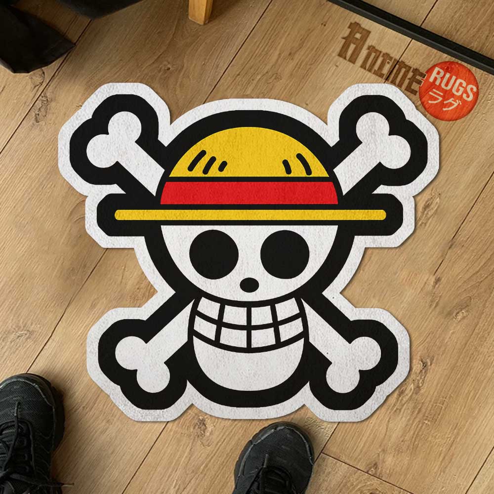 Straw Hat Pirates Flag Shaped Rugs Custom One Piece For Room Decor Mat Quality Carpet-Animerugs