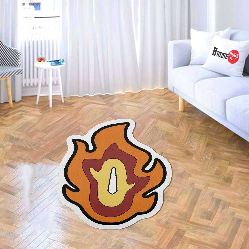 Nichirin Sword Name Rengoku Shaped Rug Custom For Room Decor Quality Mats-Animerugs
