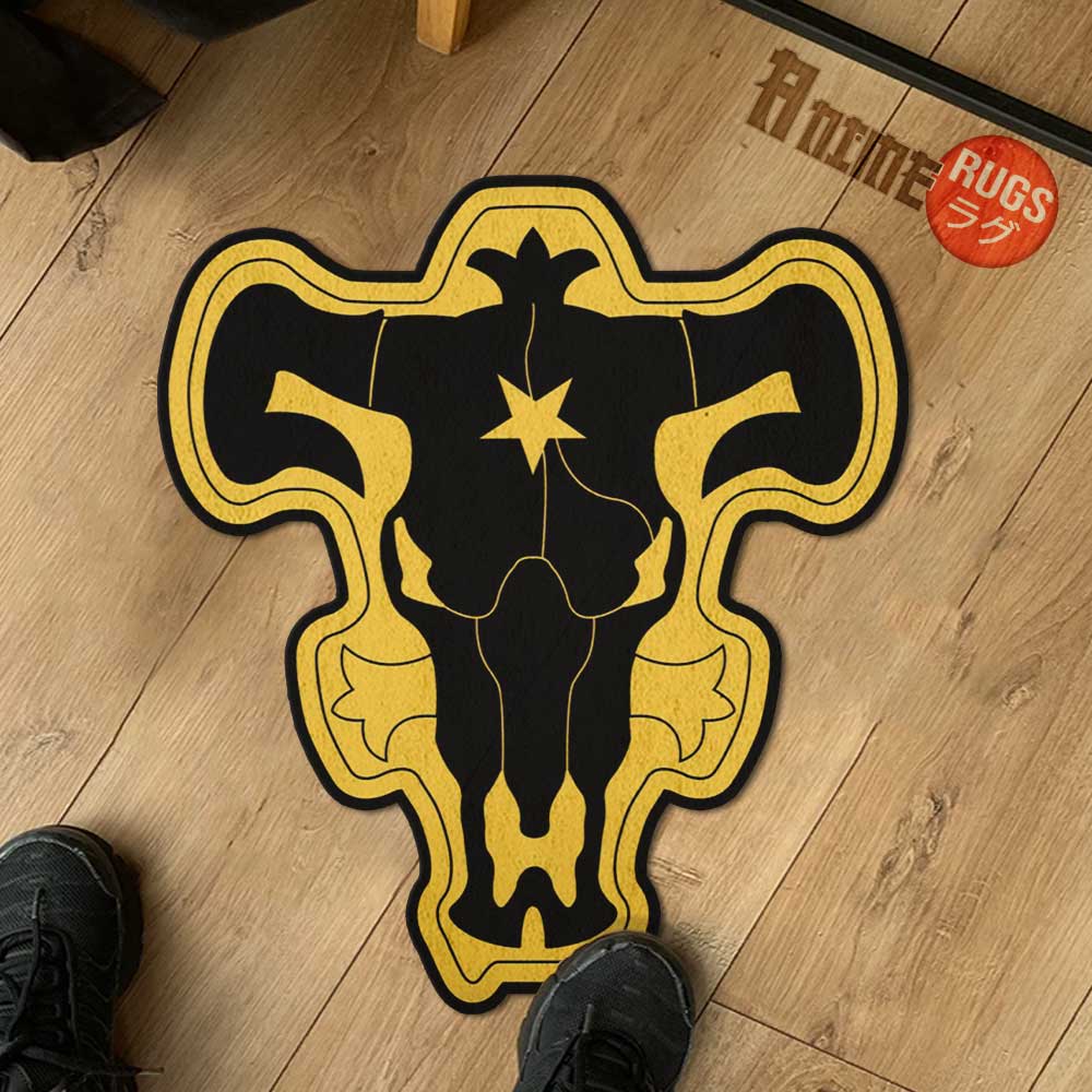 Black Bull Symbol Shaped Rugs Custom Anime Black Clover Carpets Room Decor Mats-Animerugs