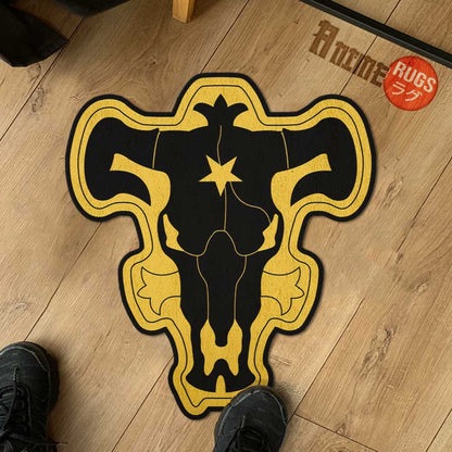 Black Bull Symbol Shaped Rugs Custom Anime Black Clover Carpets Room Decor Mats-Animerugs