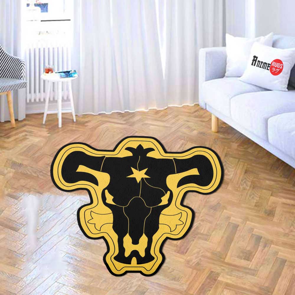Black Bull Symbol Shaped Rugs Custom Anime Black Clover Carpets Room Decor Mats-Animerugs