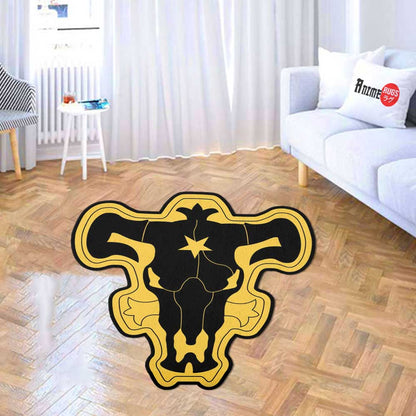 Black Bull Symbol Shaped Rugs Custom Anime Black Clover Carpets Room Decor Mats-Animerugs