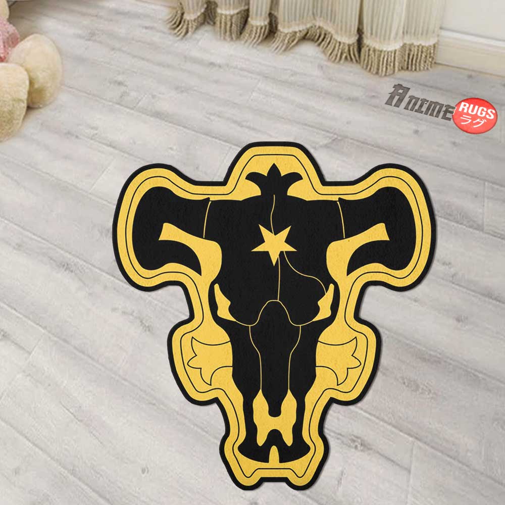 Black Bull Symbol Shaped Rugs Custom Anime Black Clover Carpets Room Decor Mats-Animerugs