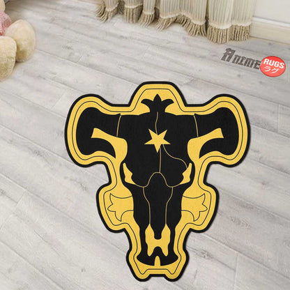 Black Bull Symbol Shaped Rugs Custom Anime Black Clover Carpets Room Decor Mats-Animerugs