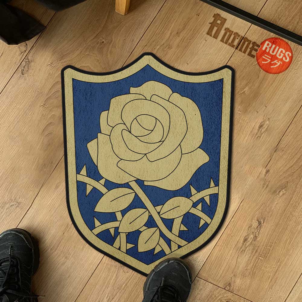 Blue Rose Symbol Shaped Rugs Custom Anime Black Clover Carpets Room Decor Mats-Animerugs