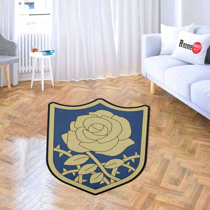 Blue Rose Symbol Shaped Rugs Custom Anime Black Clover Carpets Room Decor Mats-Animerugs