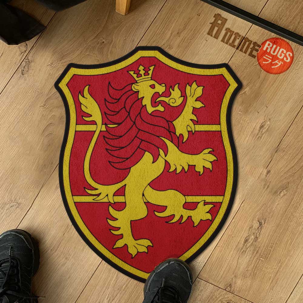 Crimson Lion Symbol Shaped Rugs Custom Anime Black Clover Carpets Room Decor Mats-Animerugs