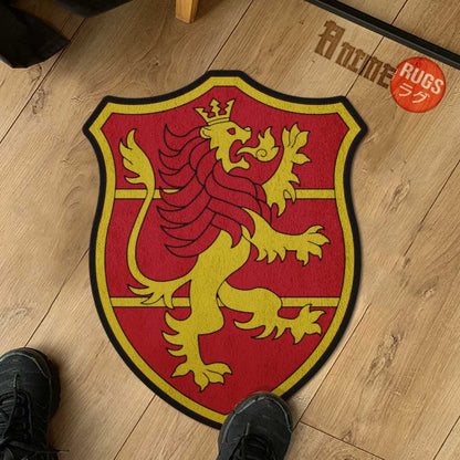 Crimson Lion Symbol Shaped Rugs Custom Anime Black Clover Carpets Room Decor Mats-Animerugs