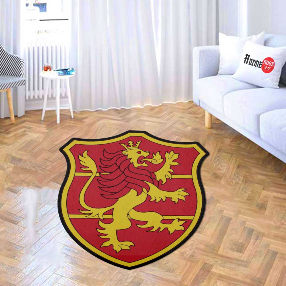 Crimson Lion Symbol Shaped Rugs Custom Anime Black Clover Carpets Room Decor Mats-Animerugs