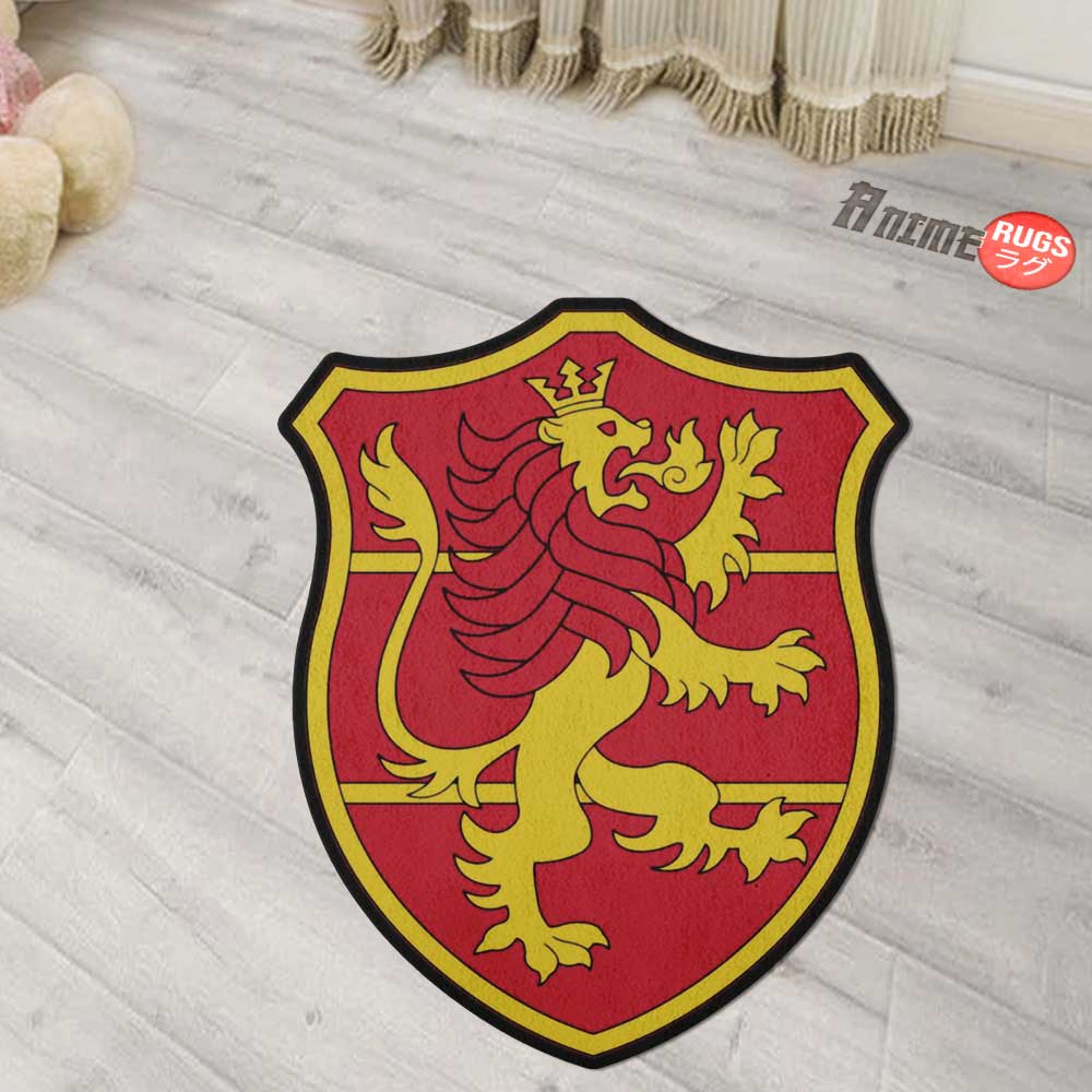 Crimson Lion Symbol Shaped Rugs Custom Anime Black Clover Carpets Room Decor Mats-Animerugs