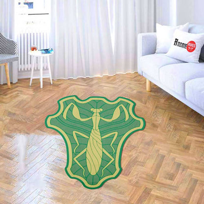Green Mantis Symbol Shaped Rugs Custom Anime Black Clover Carpets Room Decor Mats-Animerugs