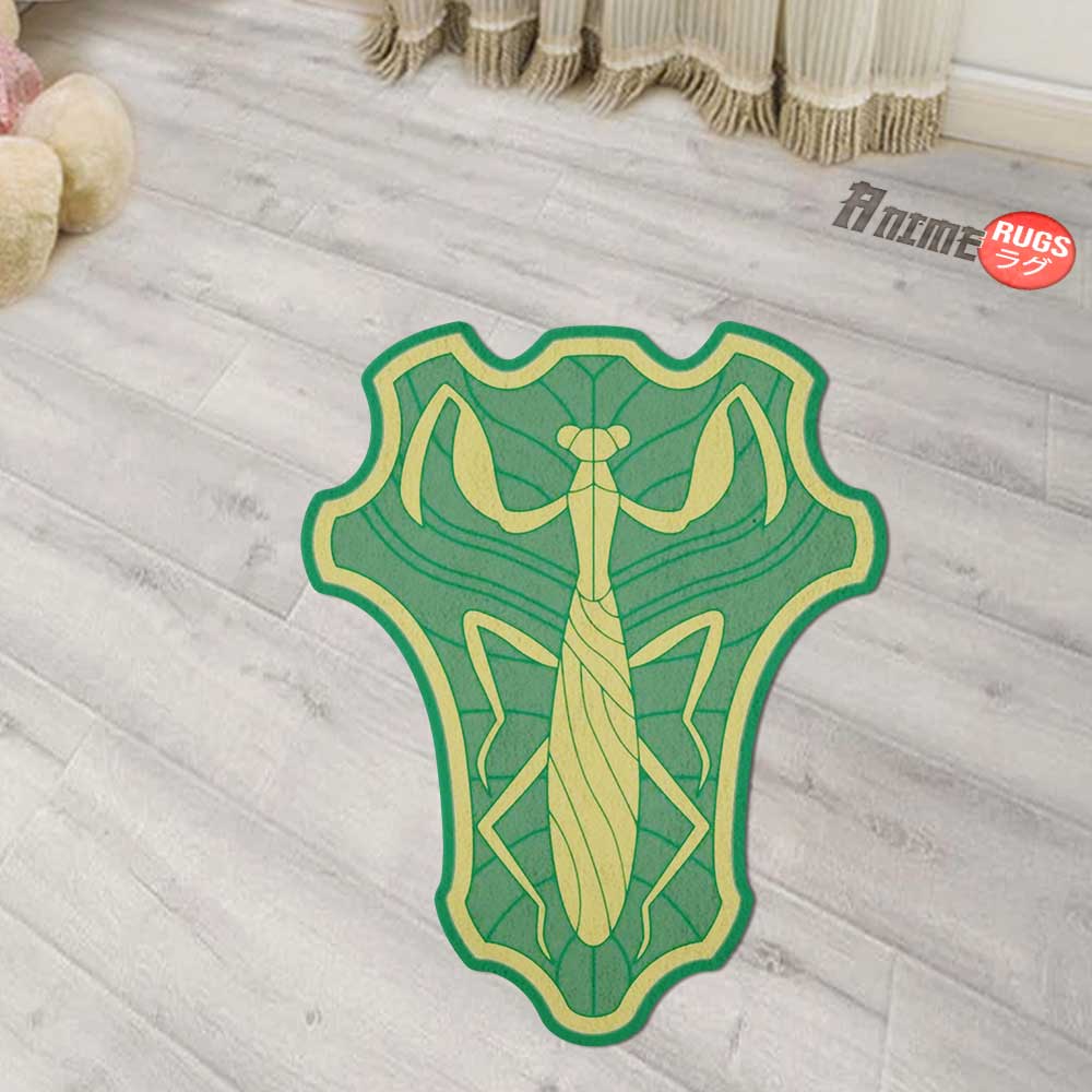 Green Mantis Symbol Shaped Rugs Custom Anime Black Clover Carpets Room Decor Mats-Animerugs
