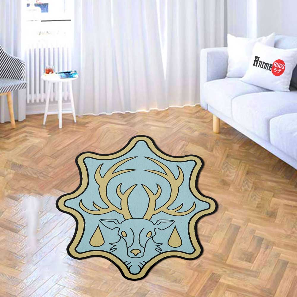Aqua Deer Symbol Shaped Rugs Custom Anime Black Clover Carpets Room Decor Mats-Animerugs
