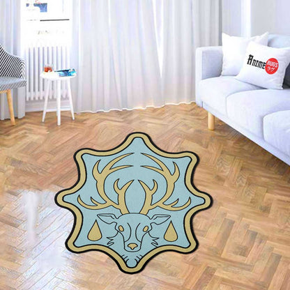 Aqua Deer Symbol Shaped Rugs Custom Anime Black Clover Carpets Room Decor Mats-Animerugs
