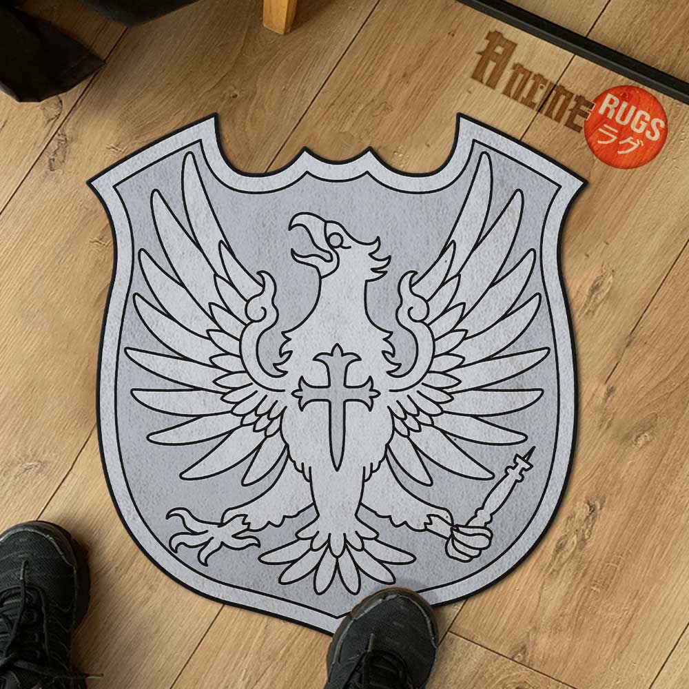 Silver Eagle Symbol Shaped Rugs Custom Anime Black Clover Carpets Room Decor Mats-Animerugs