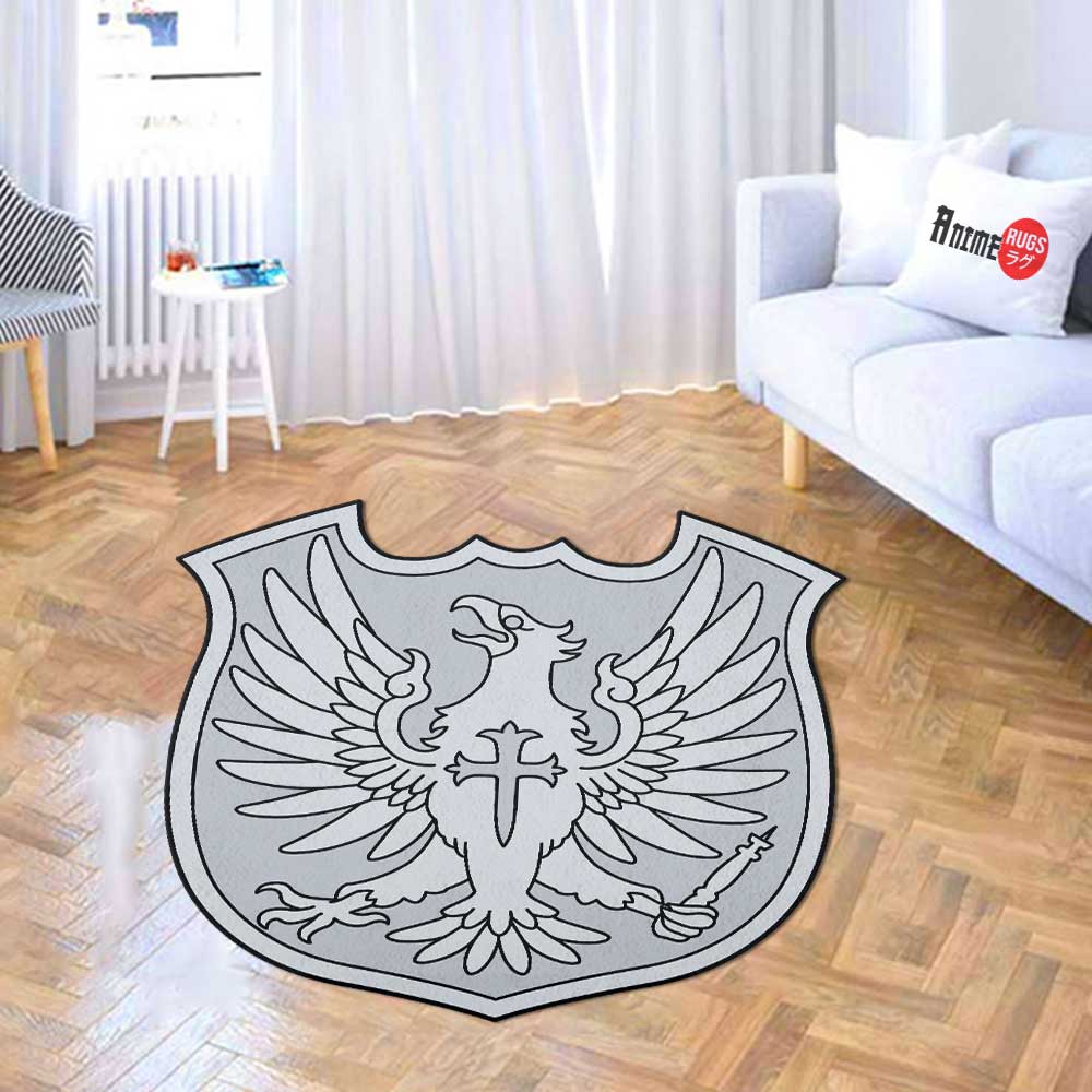 Silver Eagle Symbol Shaped Rugs Custom Anime Black Clover Carpets Room Decor Mats-Animerugs