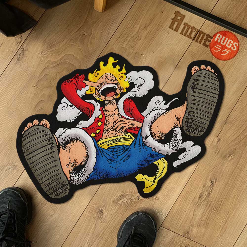 Luffy Gear 5 Shaped Rugs Custom Anime One Piece Carpets Room Decor Mats-Animerugs