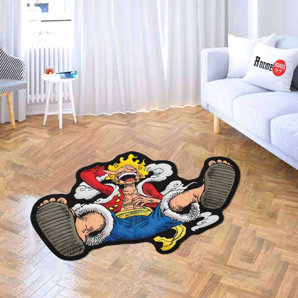 Luffy Gear 5 Shaped Rugs Custom Anime One Piece Carpets Room Decor Mats-Animerugs