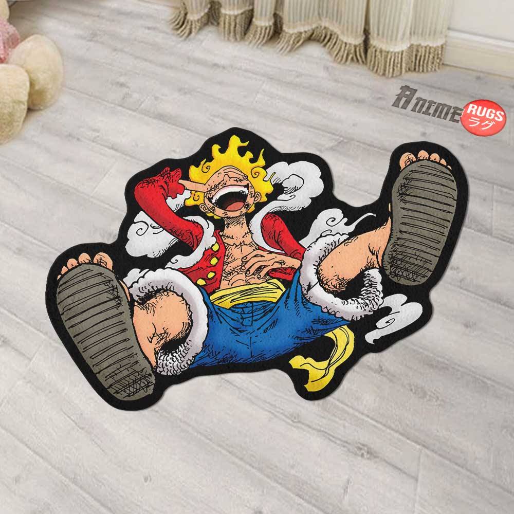Luffy Gear 5 Shaped Rugs Custom Anime One Piece Carpets Room Decor Mats-Animerugs