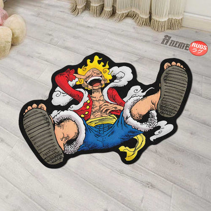 Luffy Gear 5 Shaped Rugs Custom Anime One Piece Carpets Room Decor Mats-Animerugs