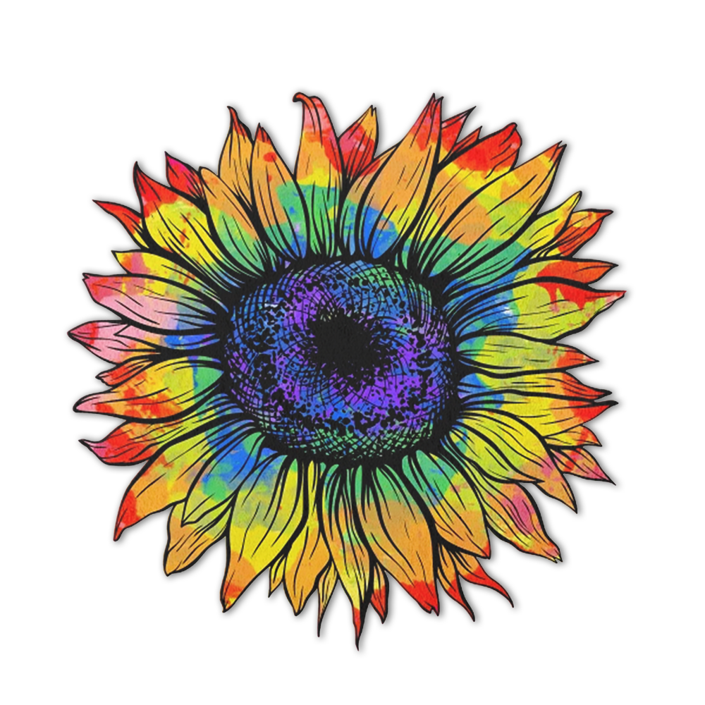 Tie Dye Sunflower Shaped Rugs Custom For Room Decor Mat Quality Carpet-Animerugs