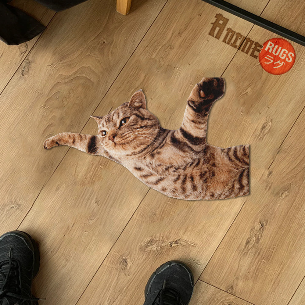 Funny Cat Shaped Rugs Custom For Livingroom Decor Mat Quality Carpet-Animerugs