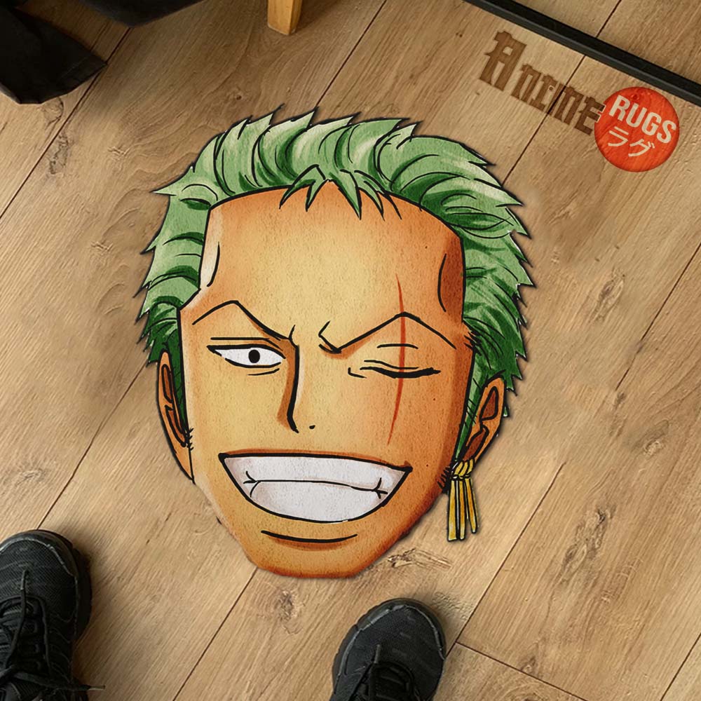Roronoa Zoro Shaped Rugs Custom One Piece For Room Decor Mat Quality Carpet-Animerugs