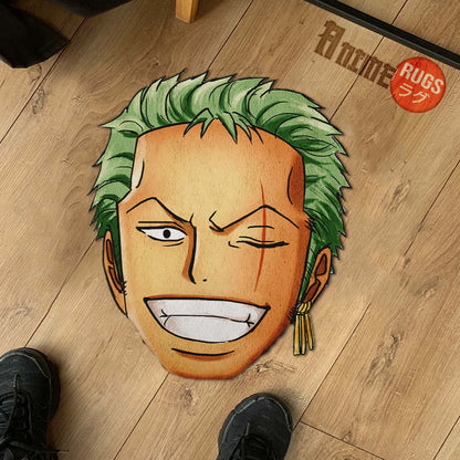 Roronoa Zoro Shaped Rugs Custom One Piece For Room Decor Mat Quality Carpet-Animerugs