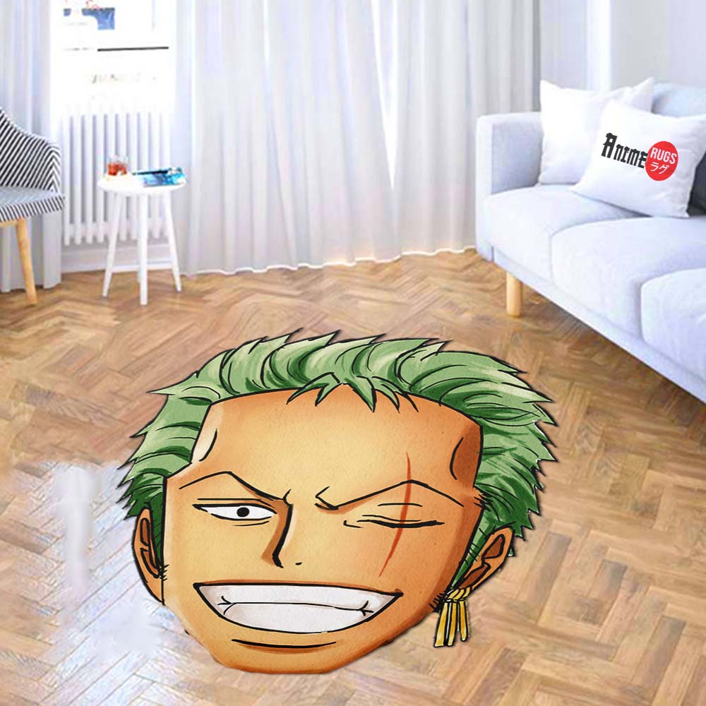 Roronoa Zoro Shaped Rugs Custom One Piece For Room Decor Mat Quality Carpet-Animerugs