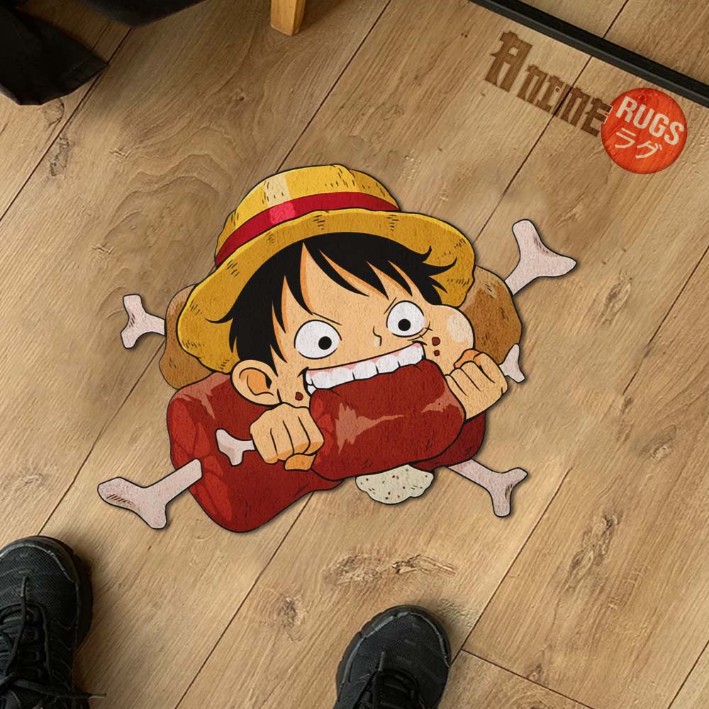 Funny Monkey D. Luffy Shaped Rug Custom One Piece For Room Decor Quality Mats-Animerugs