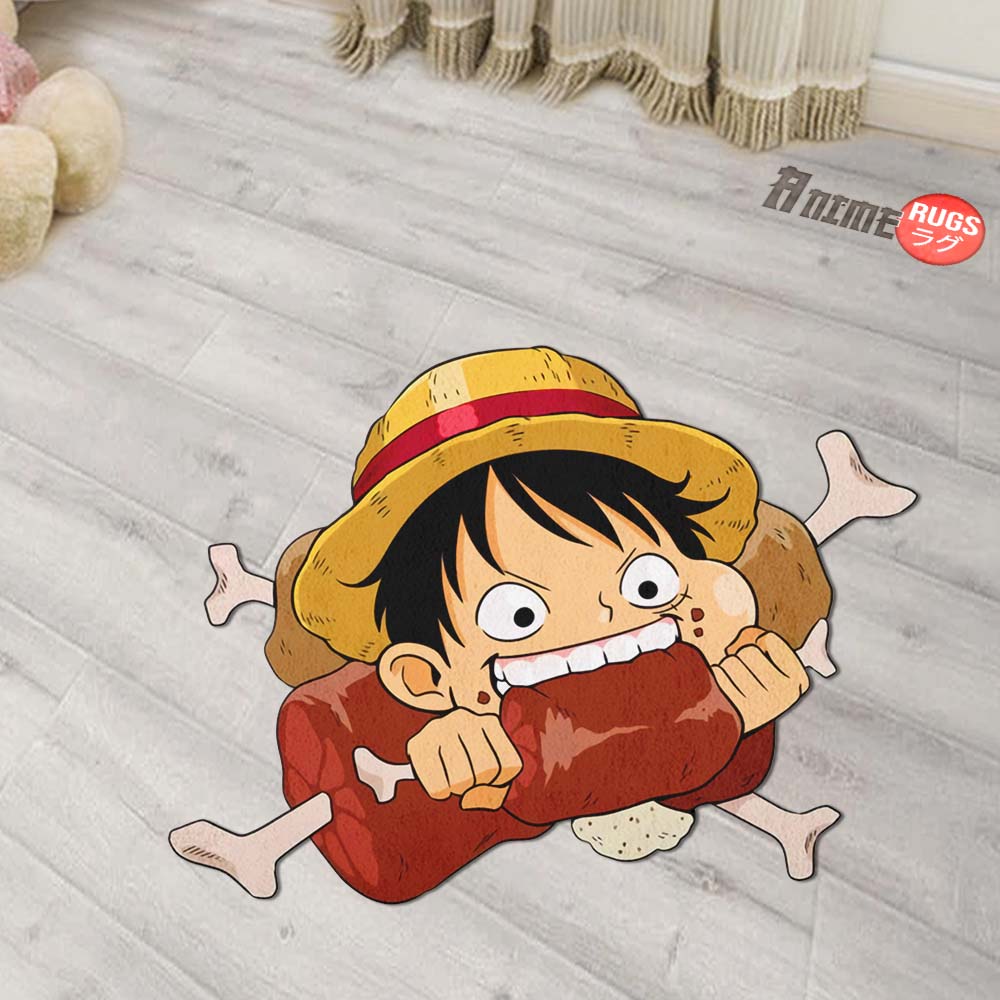 Funny Monkey D. Luffy Shaped Rug Custom One Piece For Room Decor Quality Mats-Animerugs