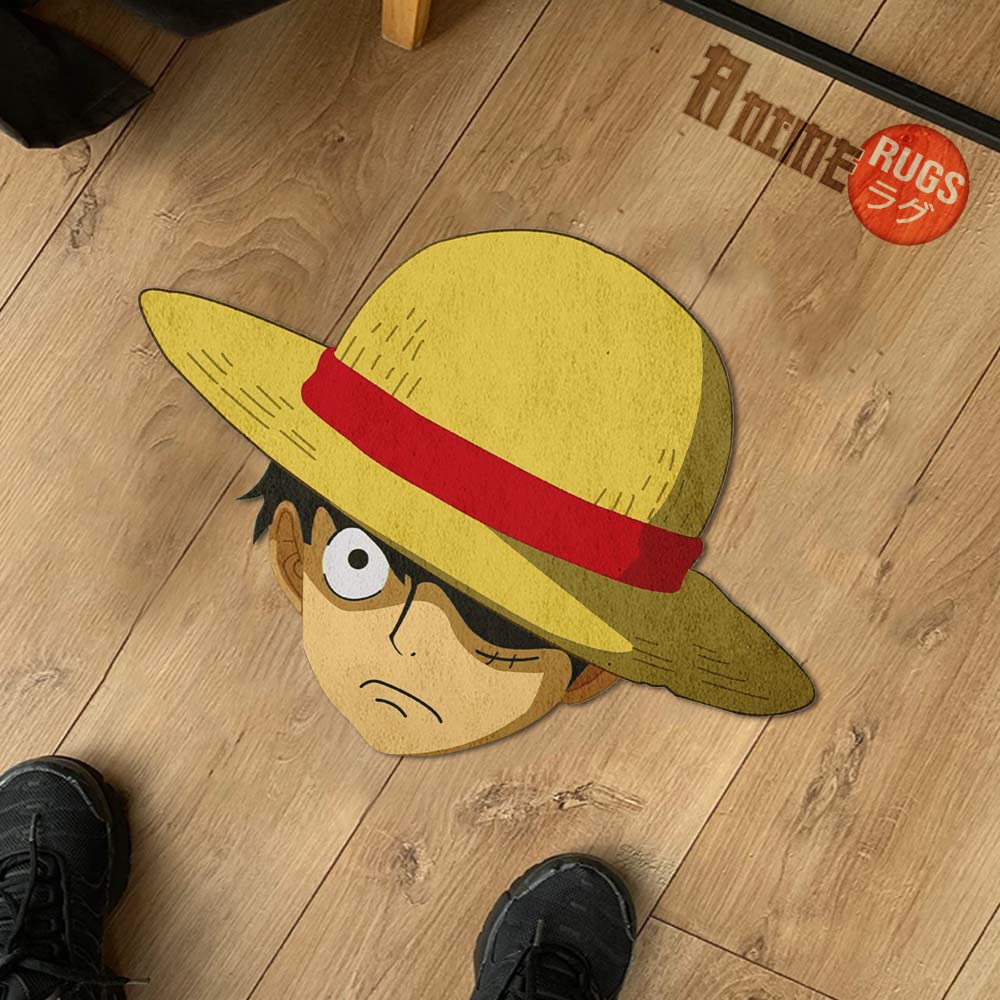 Angry Luffy Shaped Rug Custom One Piece For Room Decor Quality Mats-Animerugs