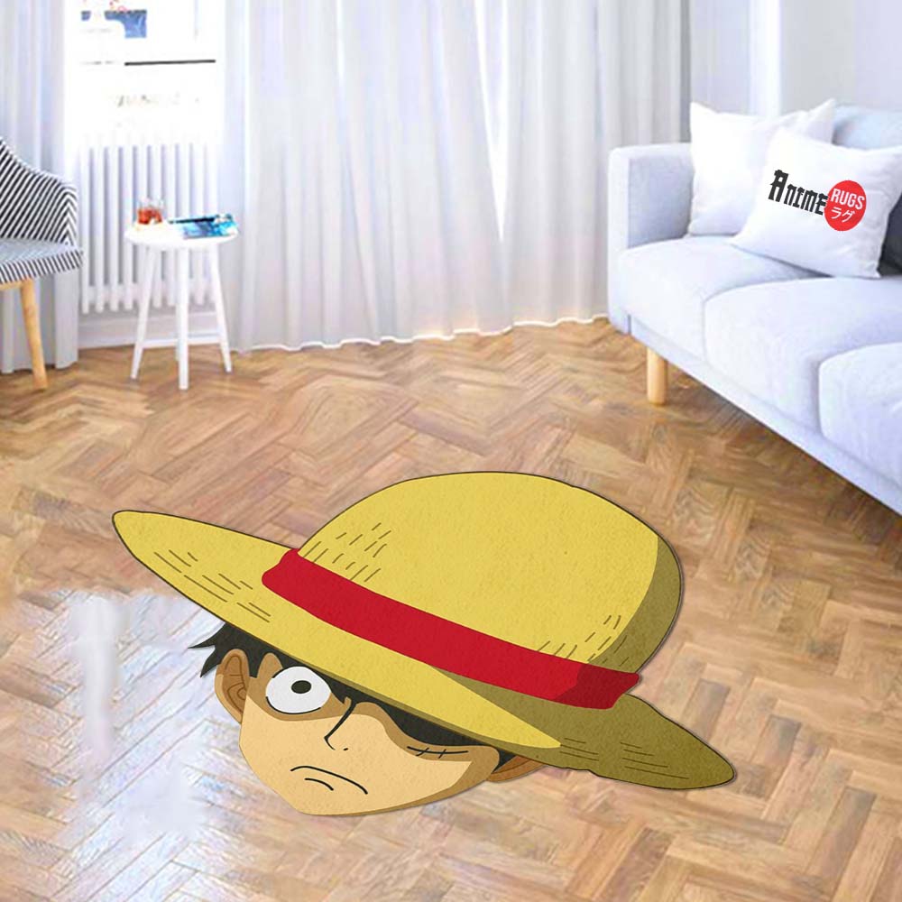 Angry Luffy Shaped Rug Custom One Piece For Room Decor Quality Mats-Animerugs