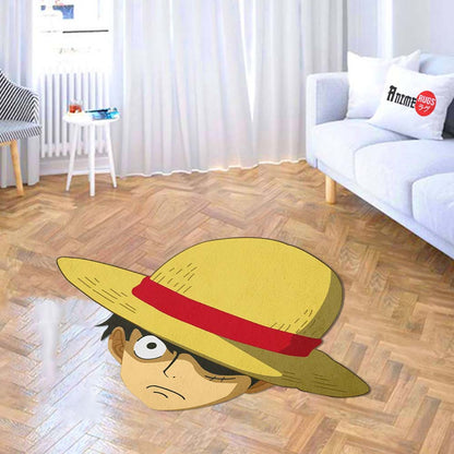 Angry Luffy Shaped Rug Custom One Piece For Room Decor Quality Mats-Animerugs