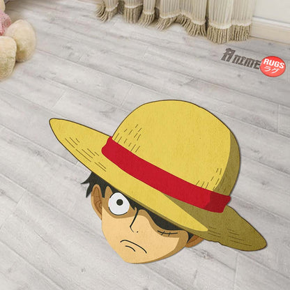 Angry Luffy Shaped Rug Custom One Piece For Room Decor Quality Mats-Animerugs