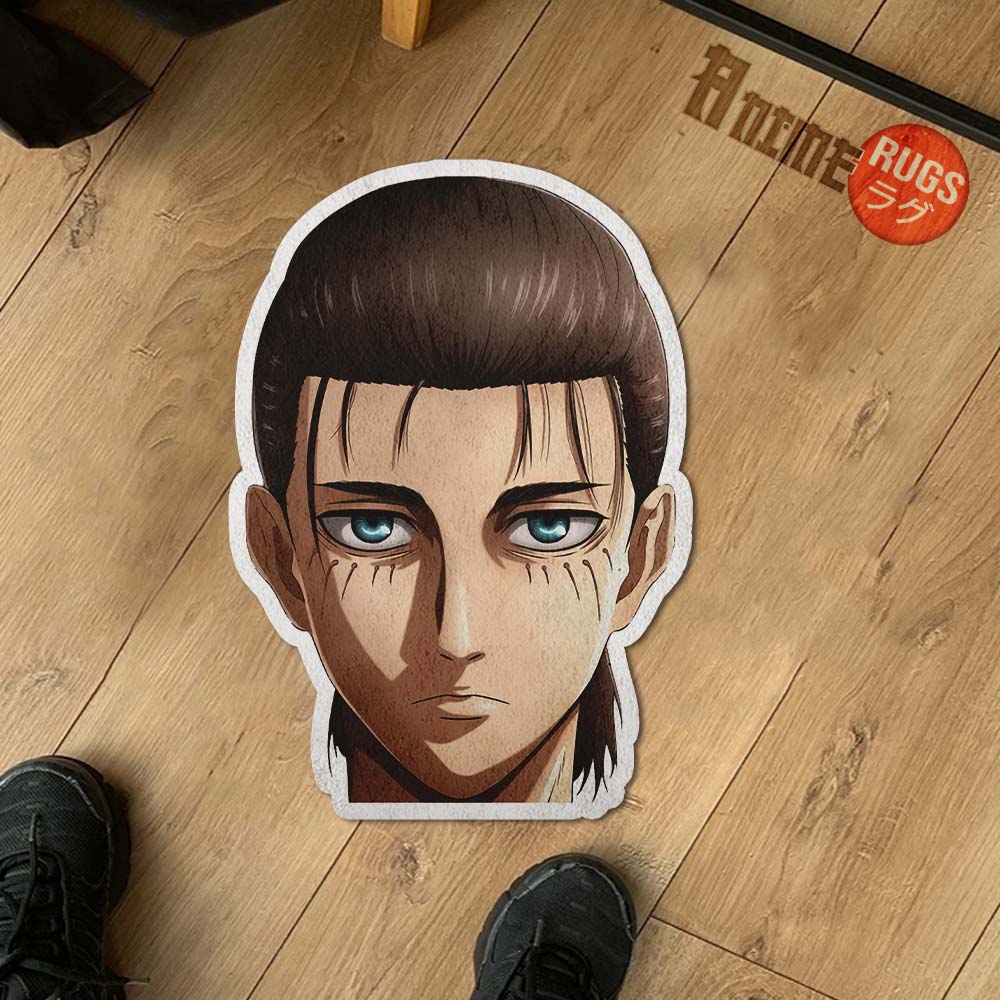 Eren Yeager Shaped Rug Custom Attack On Titan Anime Room Decor Mat Quality Carpet-Animerugs